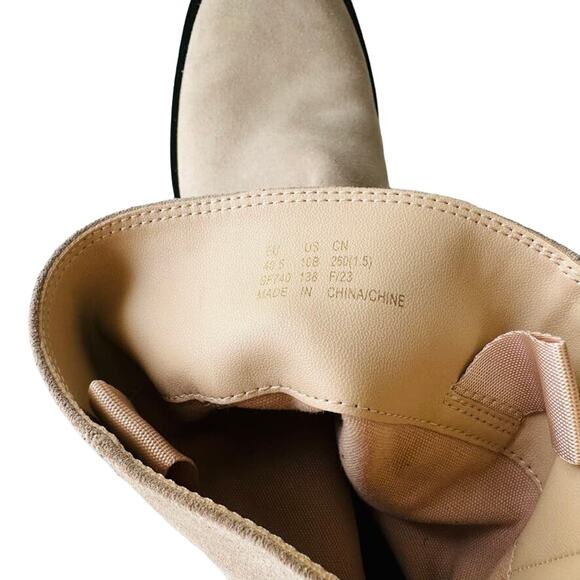 Stuart Weitzman Boulevard Moto Bootie Tan Size 10 NEW Suede Leather Lug Sole - Picture 7 of 9